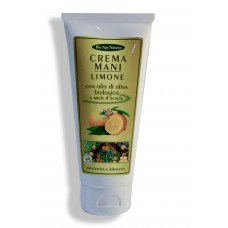 Crema Mani: limone con olio d'oliva biologico e miele d'acacia 100ml