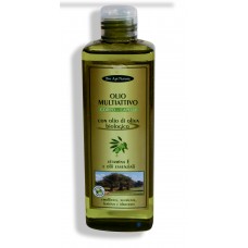 Olio multiattivo corpo - capelli con olio di oliva biologico, vitamina E, oli essenziali  –  250 ml