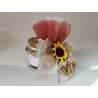 bomboniera per Matrimonio - vaso miele 125 gr con decorazione Girasole