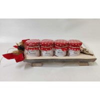 Confezione Regalo Tronchetto In Legno Con 4 Vasetti Miele Trentino